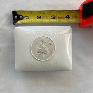 White Porcelain Cigarette Match Box/ Trinket Box